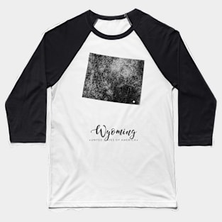 Wyoming state map Baseball T-Shirt